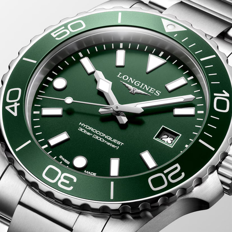 HydroConquest | 42mm, Stainless Steel, Green Dial