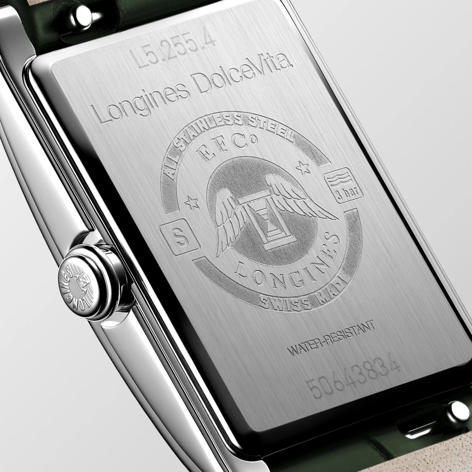 DolceVita | 32mm, Stainless Steel, Ivory Gilt "flinqué" Dial, Green Alligator Strap, Womens Watch