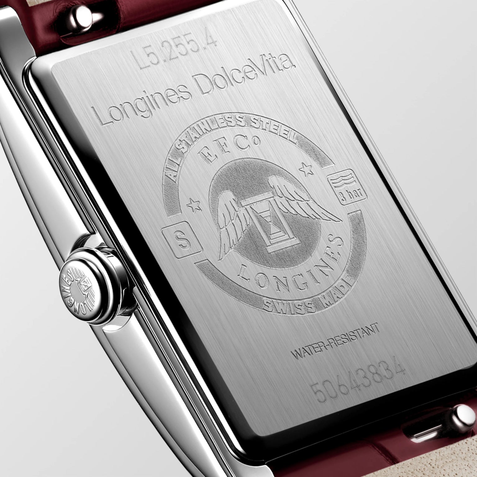 DolceVita | 32mm, Stainless Steel, Ivory Rose "flinqué" Dial, Maple Red Alligator Strap, Womens Watch