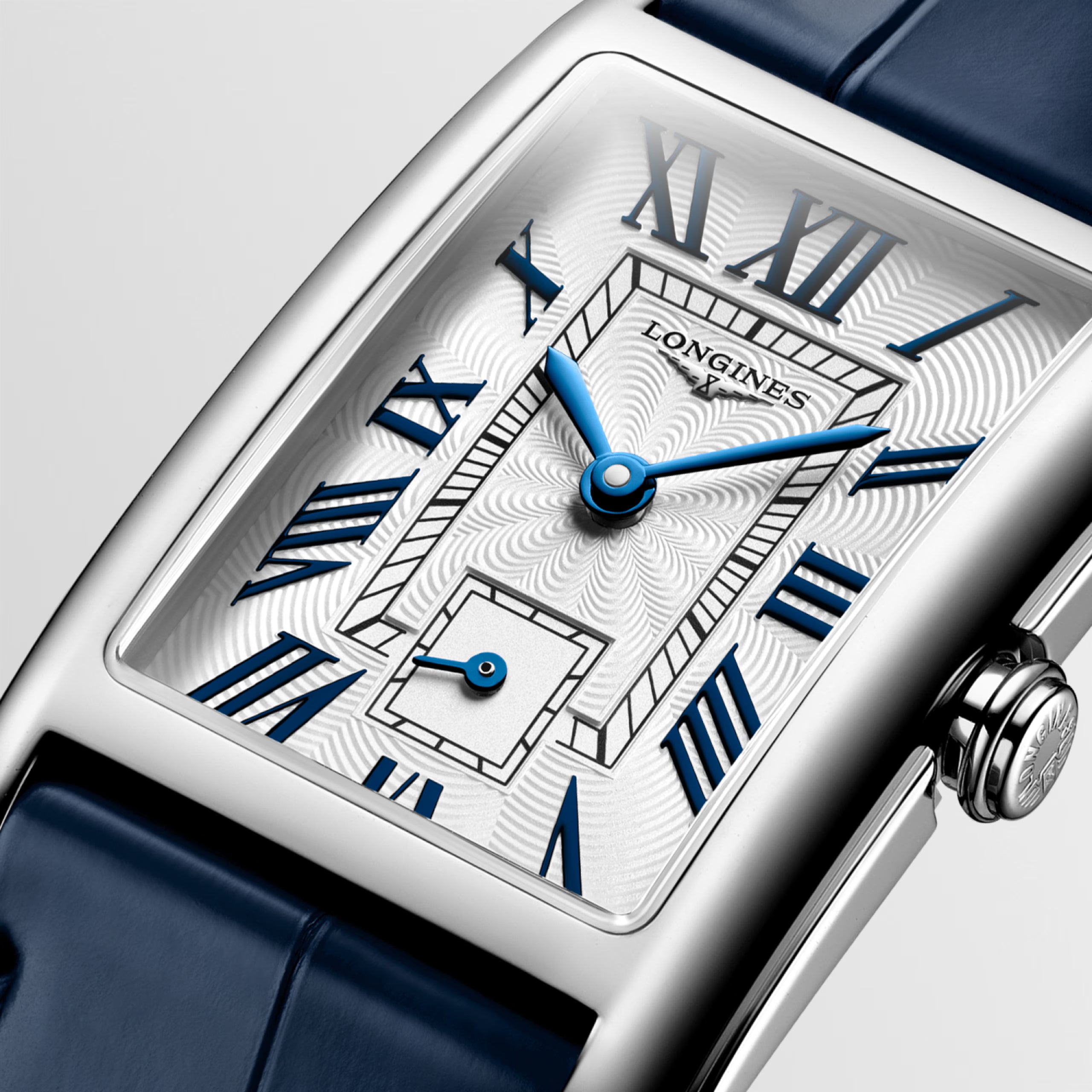 DolceVita | 37mm, Stainless Steel, Silver "flinqué" Dial, Midnight Blue Alligator Leather Strap, Womens Watch