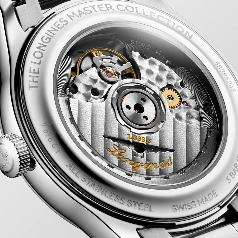 Master | 39mm, Stainless Steel, Silver "barleycorn" Dial, Mens Watch
