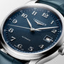 Master | 39mm, Stainless Steel, Blue "barleycorn" Dial, Blue Alligator Leather, Mens Watch