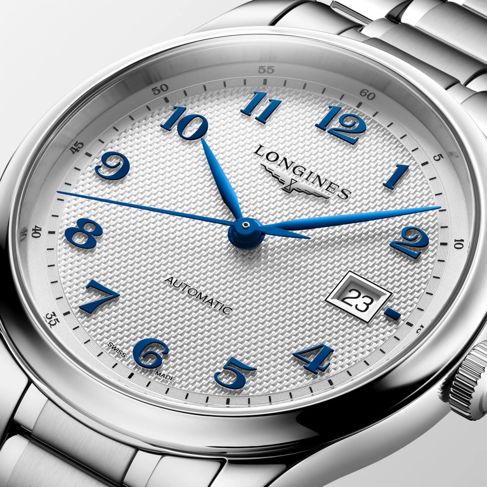 Master | 41mm, Stainless Steel, Silver "barleycorn" Dial, Mens Watch