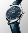 Master | 41mm, Stainless Steel, Blue "barleycorn" Dial, Blue Alligator Leather, Mens Watch
