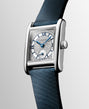 Mini DolceVita | 29mm, Stainless Steel, Snow-set & White mother-of-pearl Dial, Blue Veal Leather Strap, Womens Watch