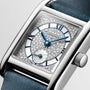 Mini DolceVita | 29mm, Stainless Steel, Snow-set & White mother-of-pearl Dial, Blue Veal Leather Strap, Womens Watch