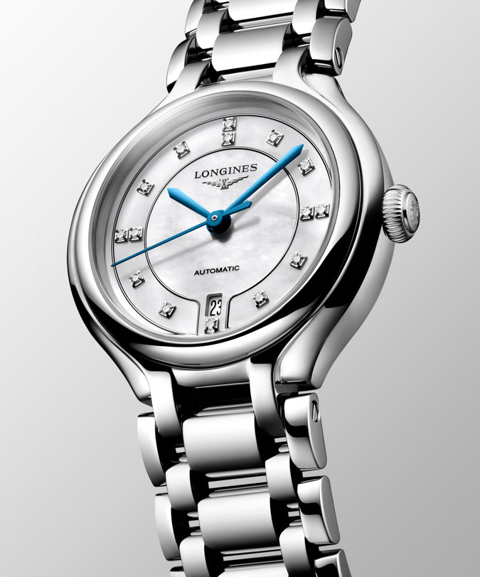PrimaLuna | 30mm, Stainless Steel, White mother-of-pearl Dial, Womens Watch