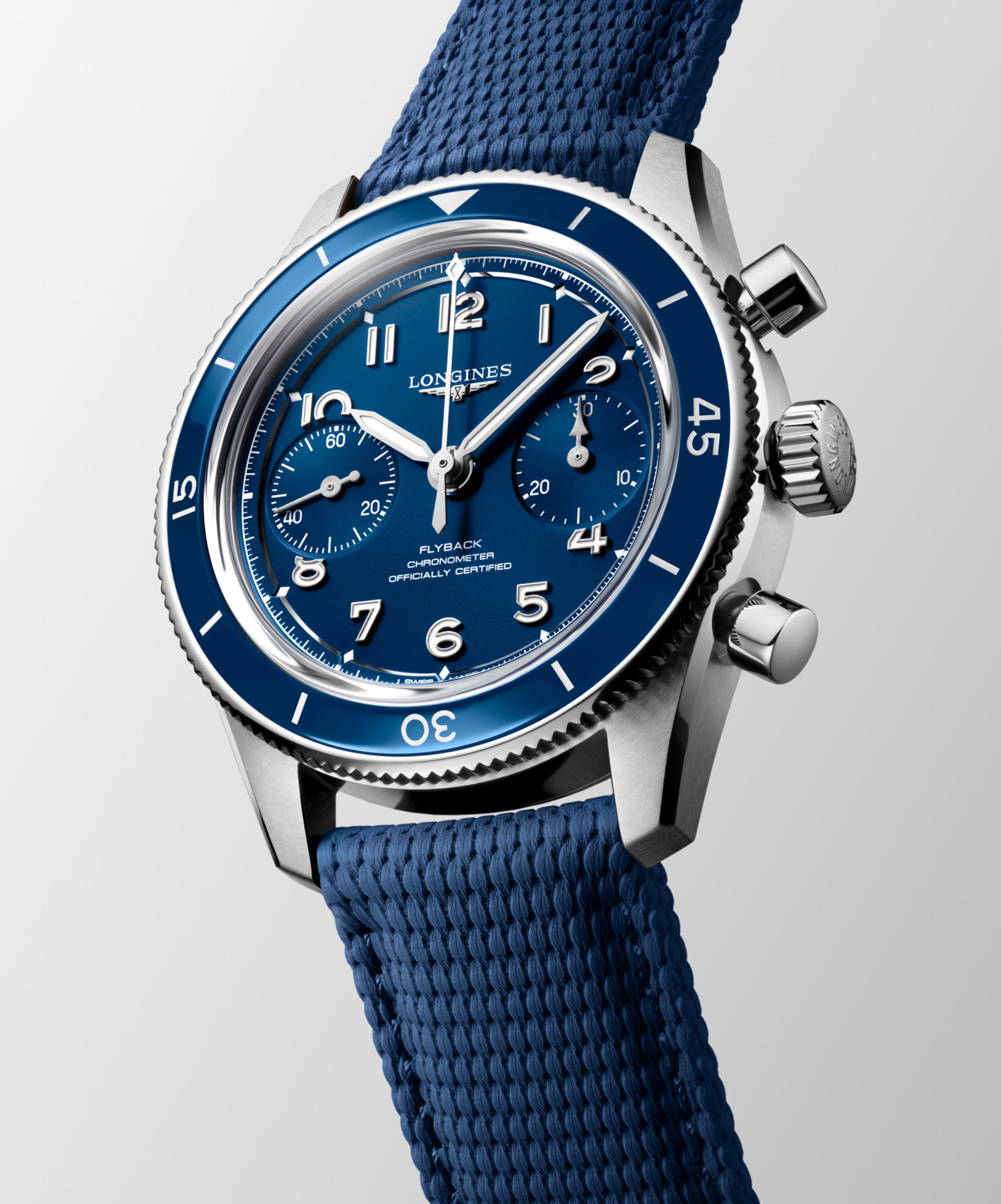 Spirit Pilot Flyback | 39mm, Blue Rubber