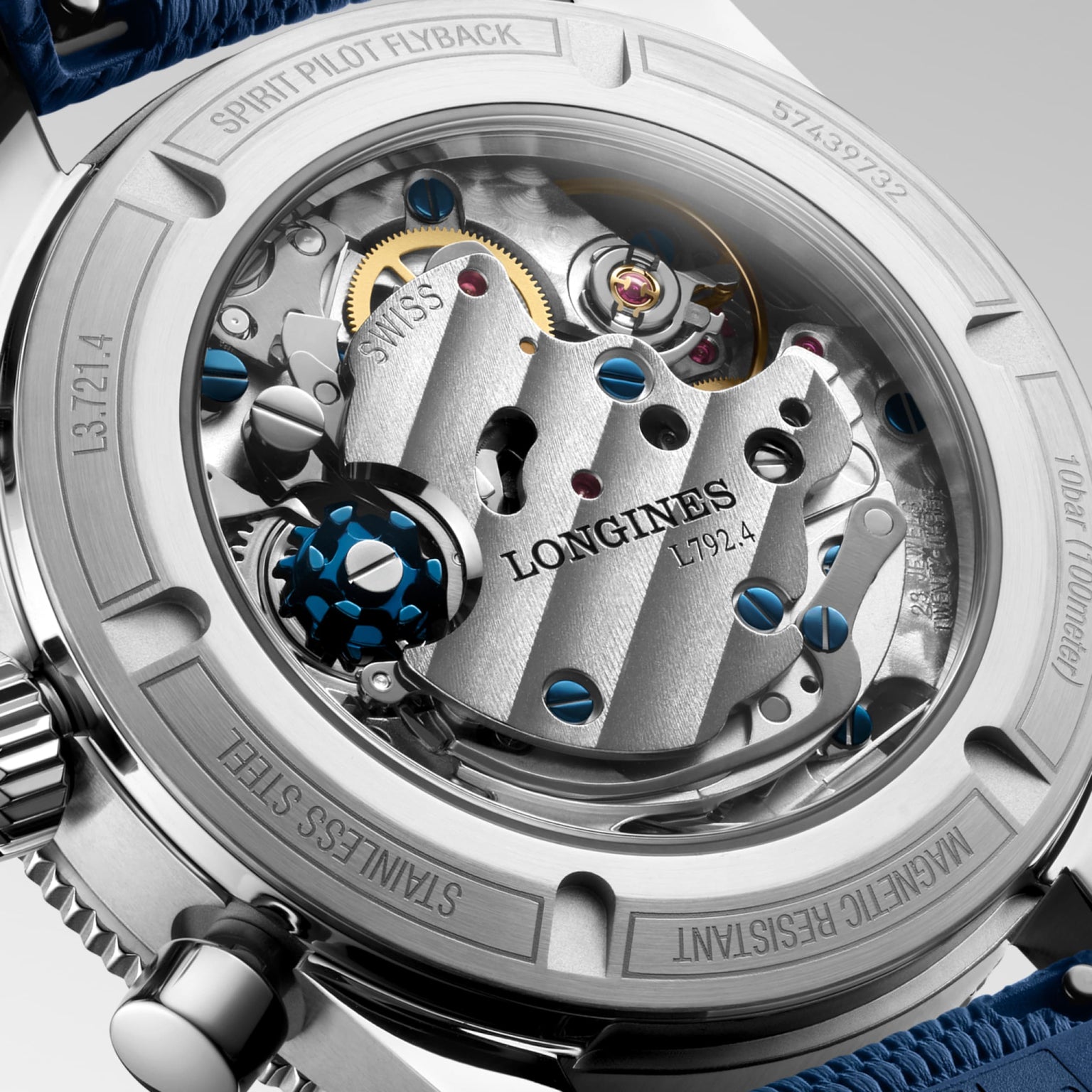Spirit Pilot Flyback | 39mm, Blue Rubber