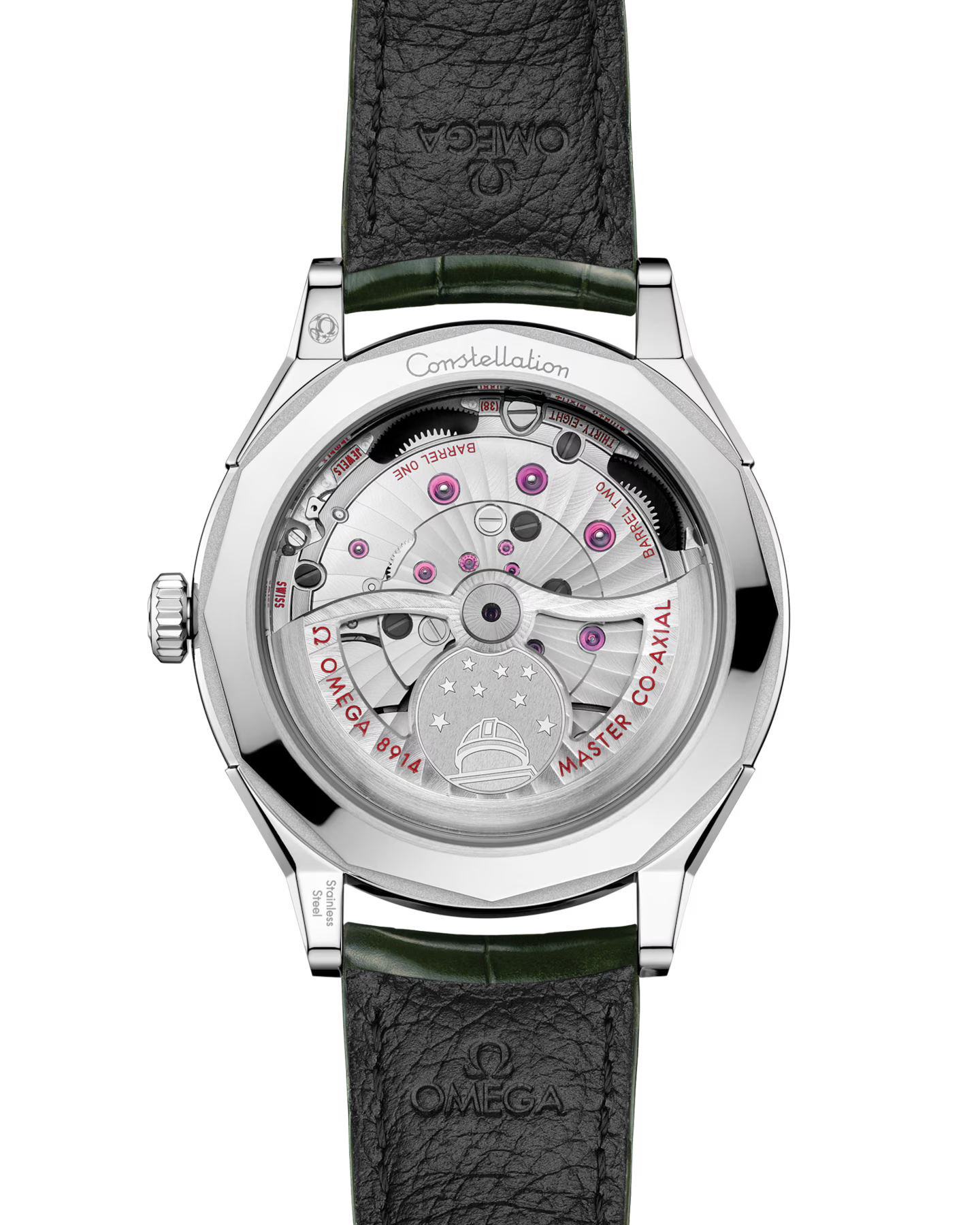 Constellation Observatory | 39mm, Green Leather Strap, Men's Watch