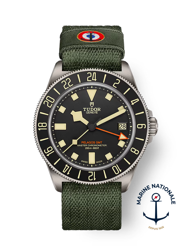 Tudor watch with green strap on a transparent background