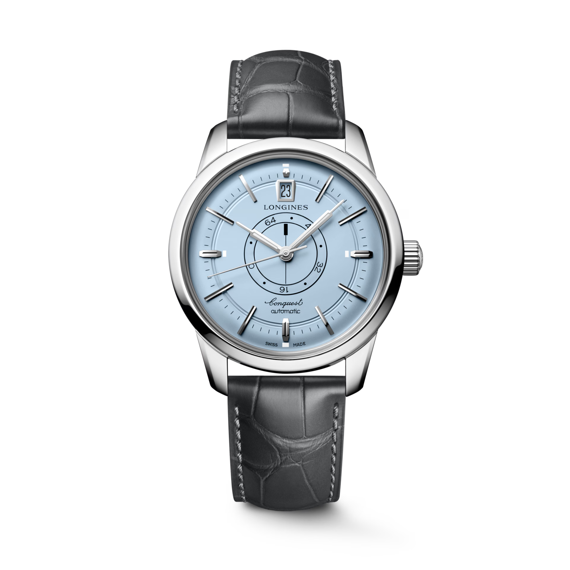 Conquest Heritage Central Power Reserve | 38mm, Alligator Leather Strap, Men's Watch
