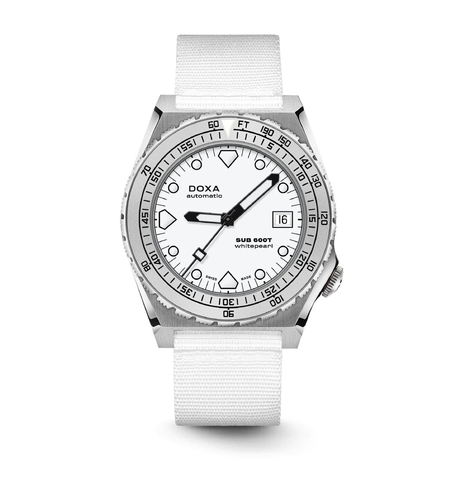 SUB 600T Whitepearl | 40mm, Steel, NATO Strap, White Dial