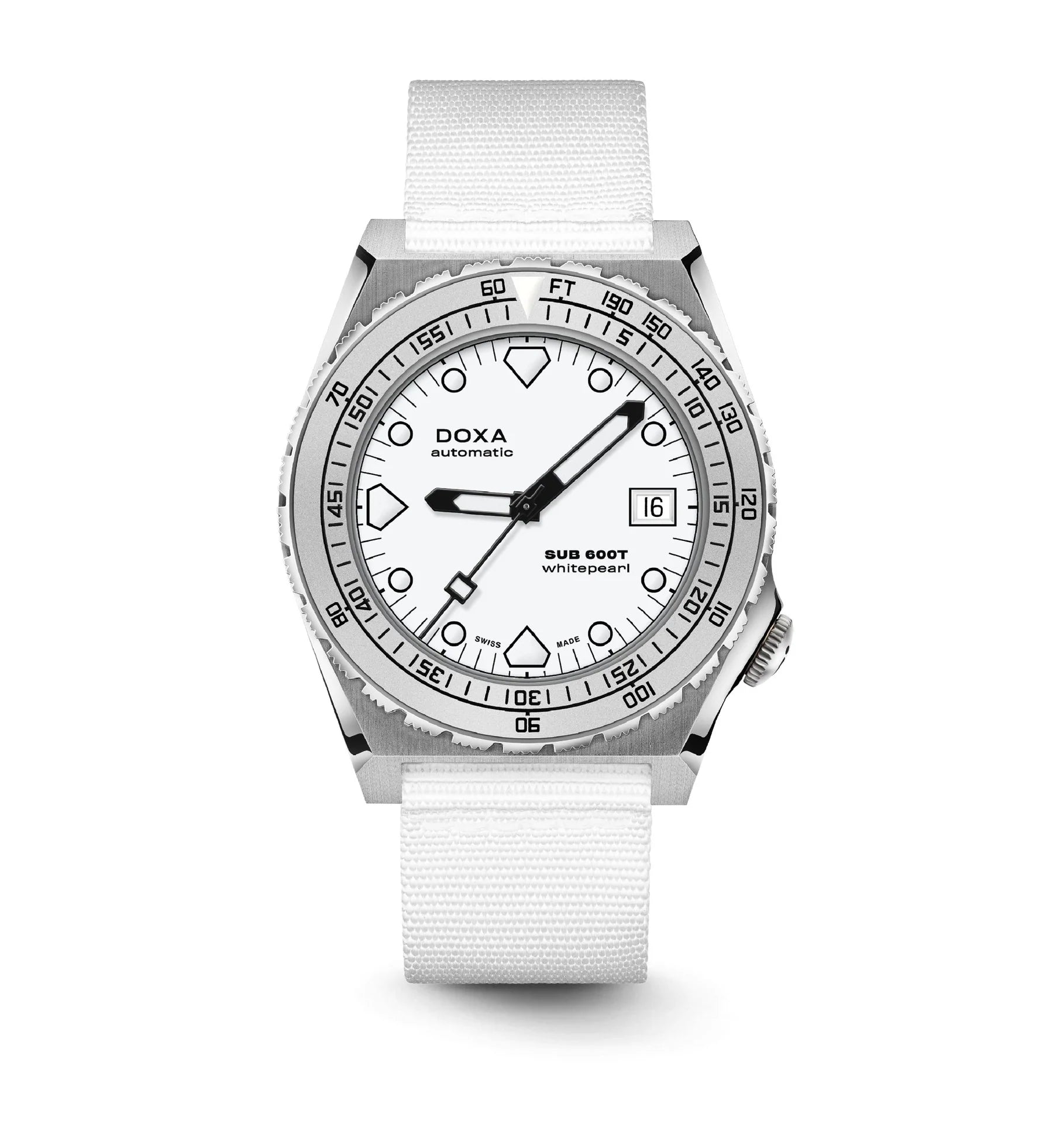 SUB 600T Whitepearl | 40mm, Steel, NATO Strap, White Dial